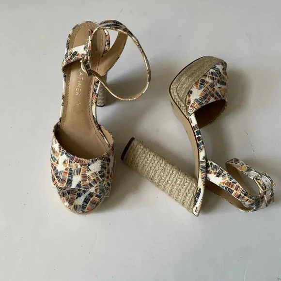 Gibson Latimer Luciana Multicolor Espadrille Platform Heels Sandals - Picture 9 of 11